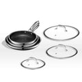HexClad 6 Piece Hybrid Stainless Steel Cookware Pan Set 8 inch
