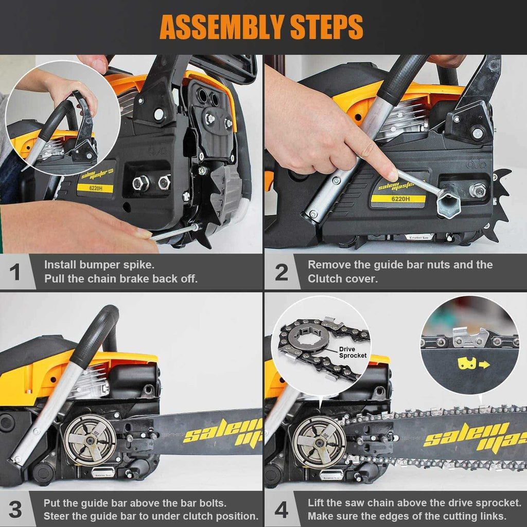 Salem Master 6220H Chainsaw for Trees GAS Powered 62cc 2-Cycle GAS Chainsaw