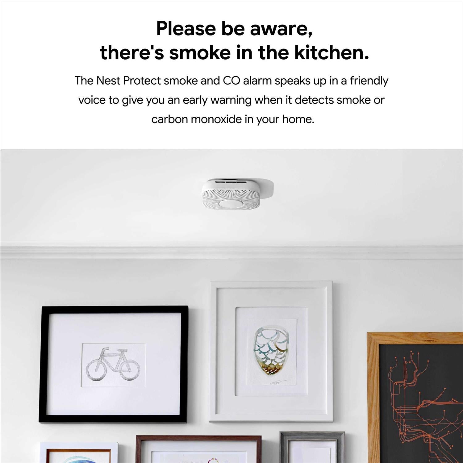 Google Nest Protect Smoke Alarm Smoke Detector Carbon Monoxide S3003LWES