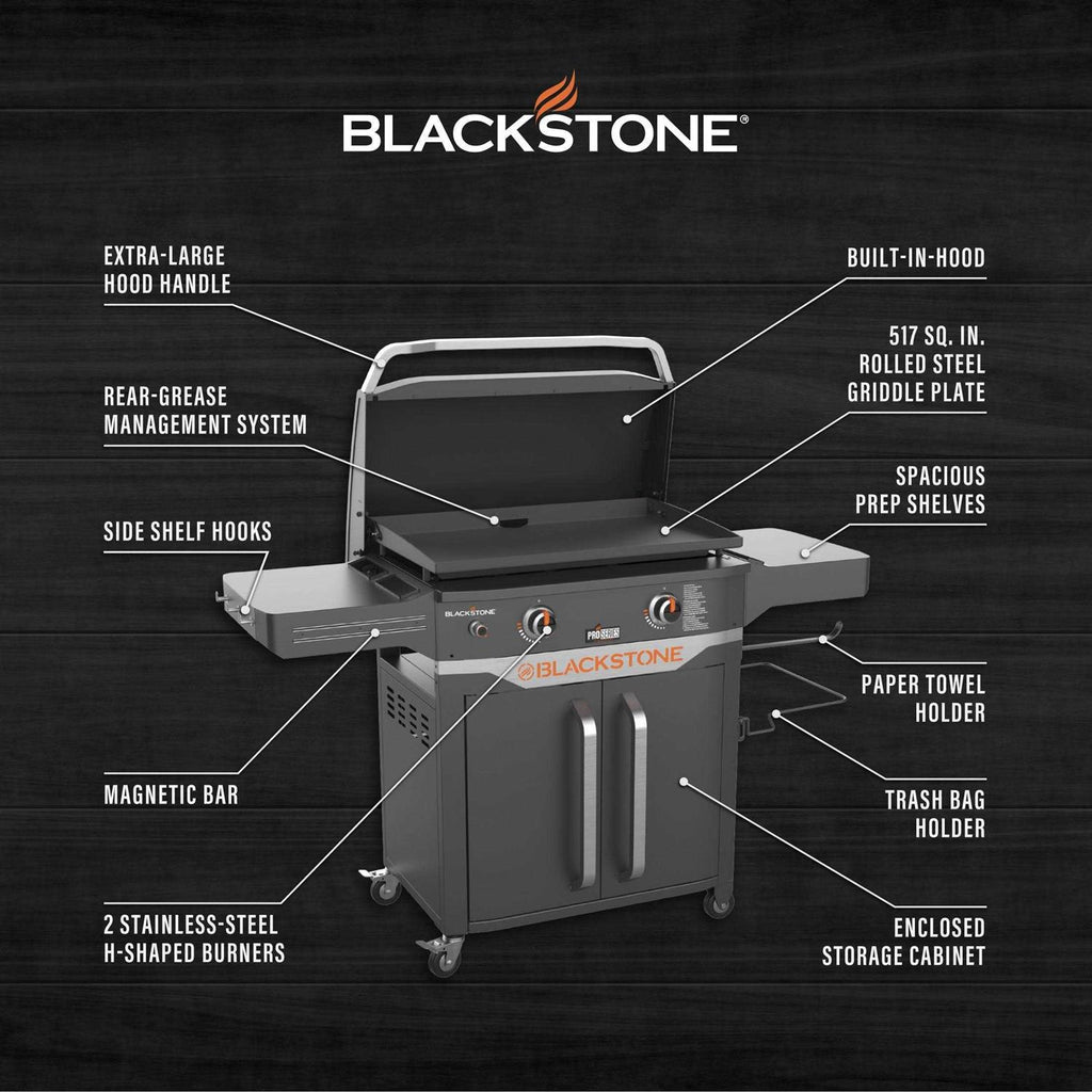 Blackstone ProSeries 2 Burner 28 Outdoor Cabinet Griddle with Hood
