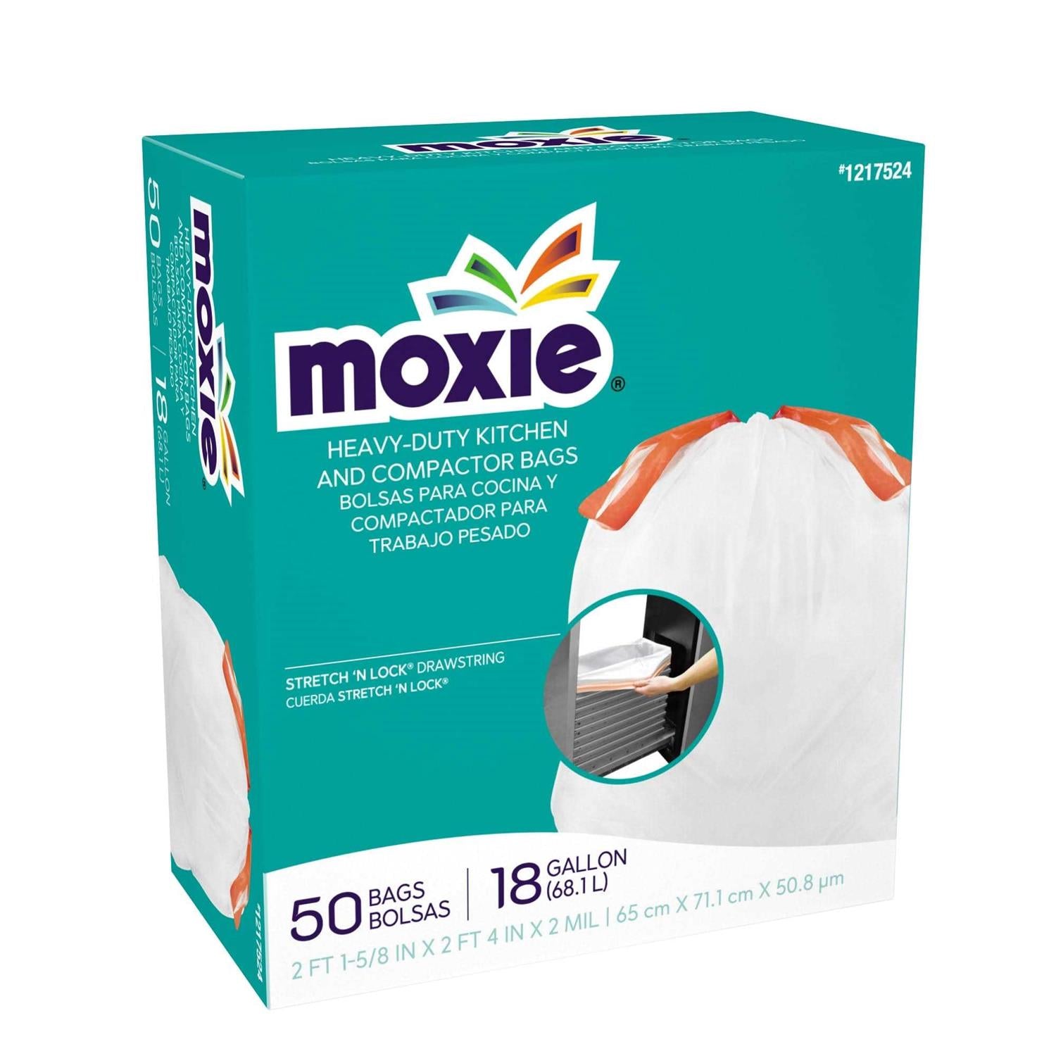 MOXIE 18-Gallon White Plastic Kitchen Trash Bag LWM18XDS050W