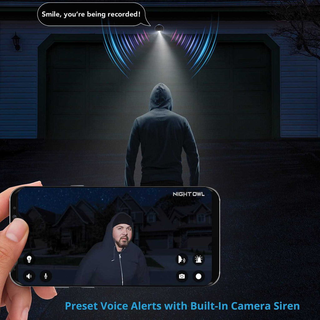 Night Owl 10 Channel 4K Wi-Fi NVR with 1TB Hard Drive and 4 Wi-Fi IP 1080p HD Spotlight Cameras