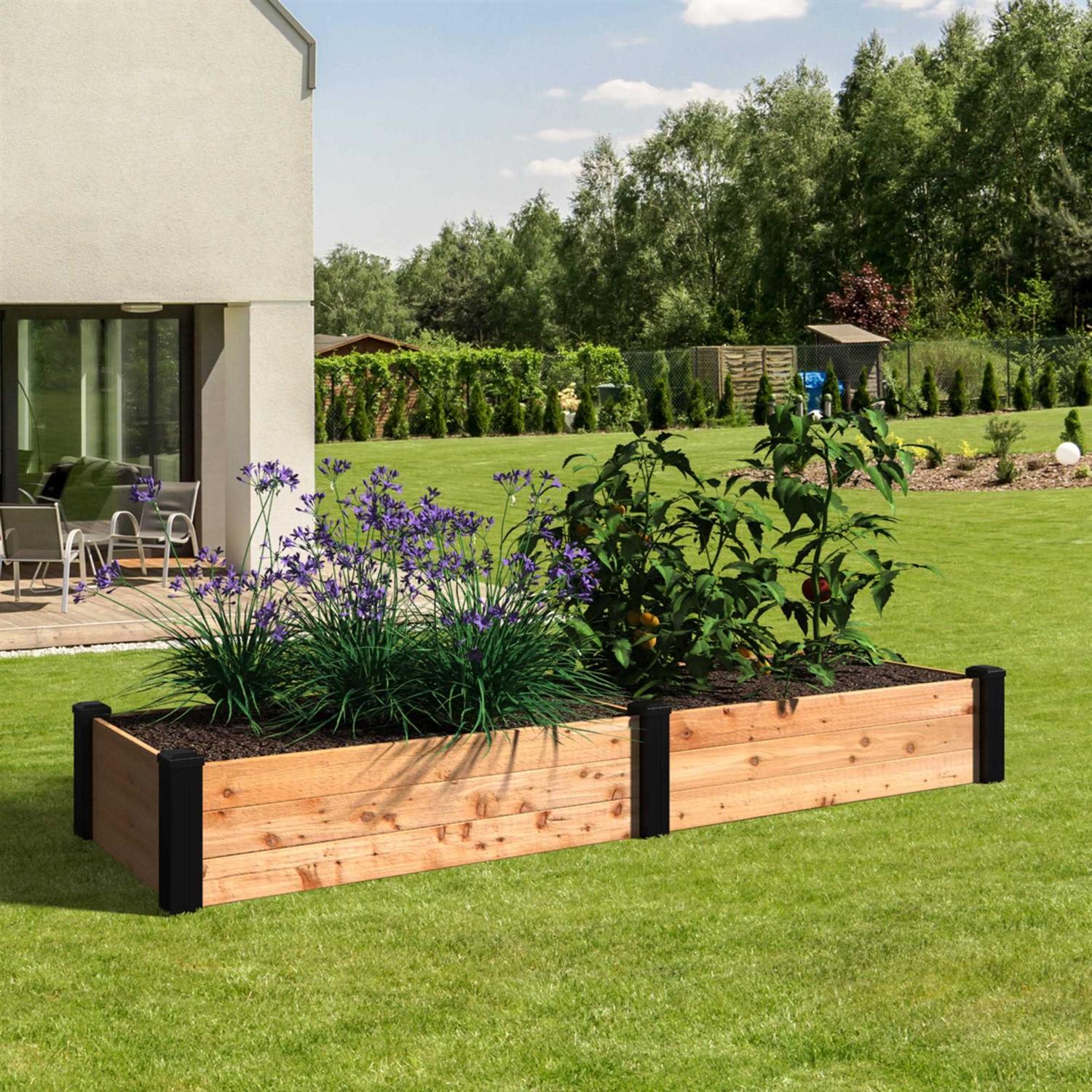 Outdoor Essentials Haven 2 ft. x 8 ft. Natural Cedar Raised Garden Bed