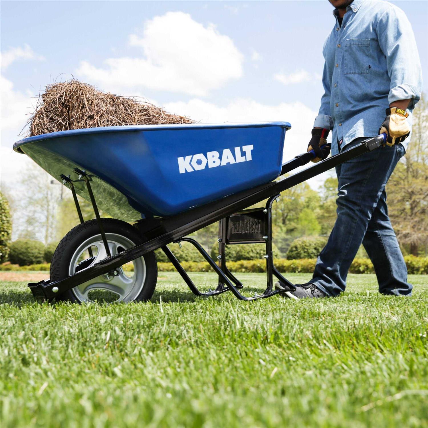 Kobalt 6-cu ft Steel Wheelbarrow Flat-Free Tire P6-SF-K 34402