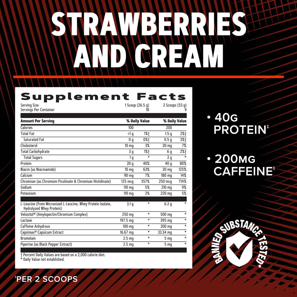 GNC AMP Wheybolic™ Ripped - Strawberries and Cream (9 Servings)