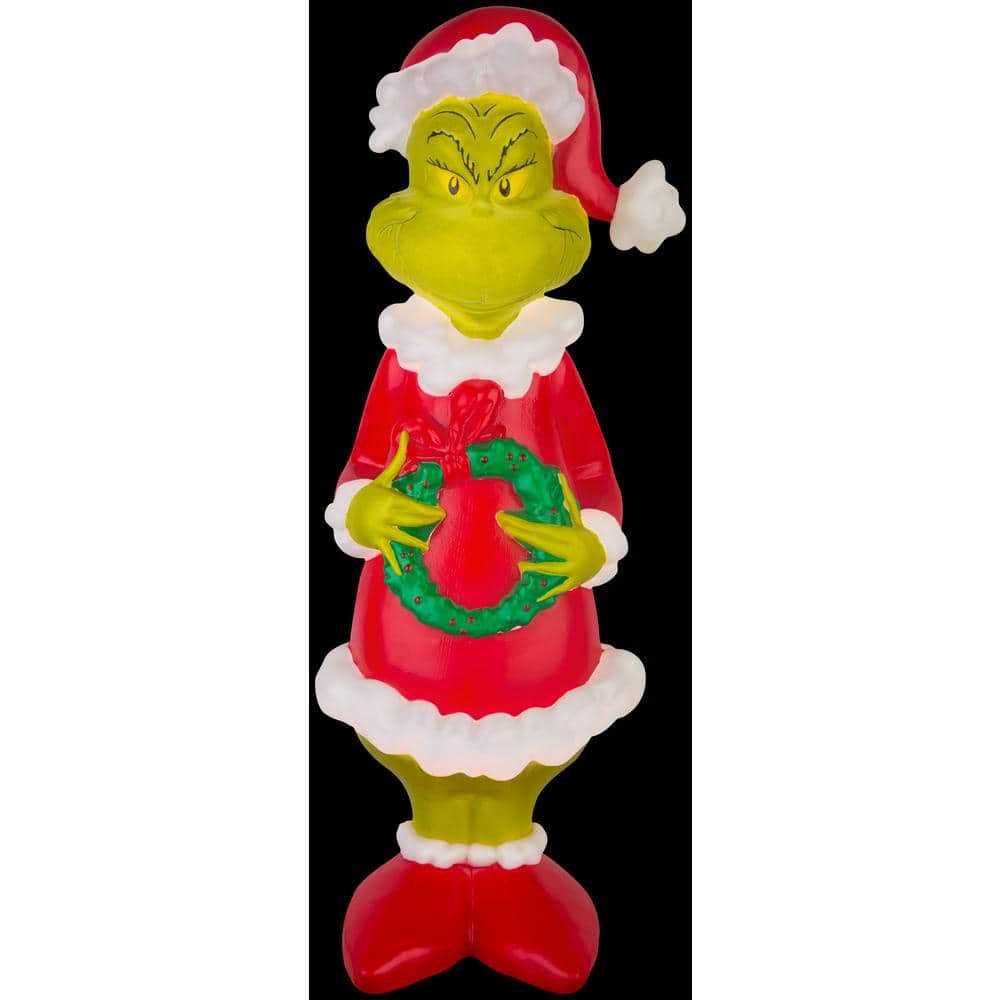 Dr. Seuss’ The Grinch Lighted Blow Mold Outdoor Dcor Grinch holding a Wreath