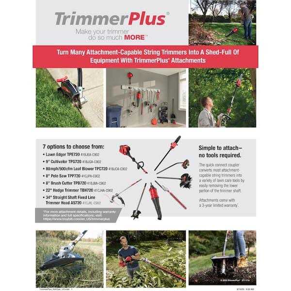 Trimmer Plus Garden Cultivator Attachment Four Premium Tines