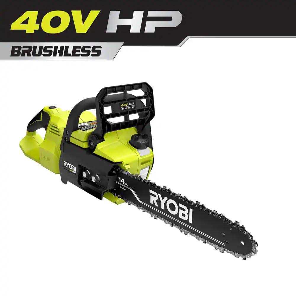 RYOBI 40-Volt HP Brushless 14 in. Electric Cordless Chainsaw Ry405010