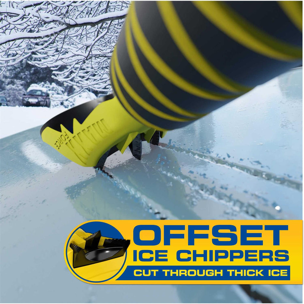 Rain-x 61 inch Extendable Car Snow Broom and Ice Scraper Tool, Black and