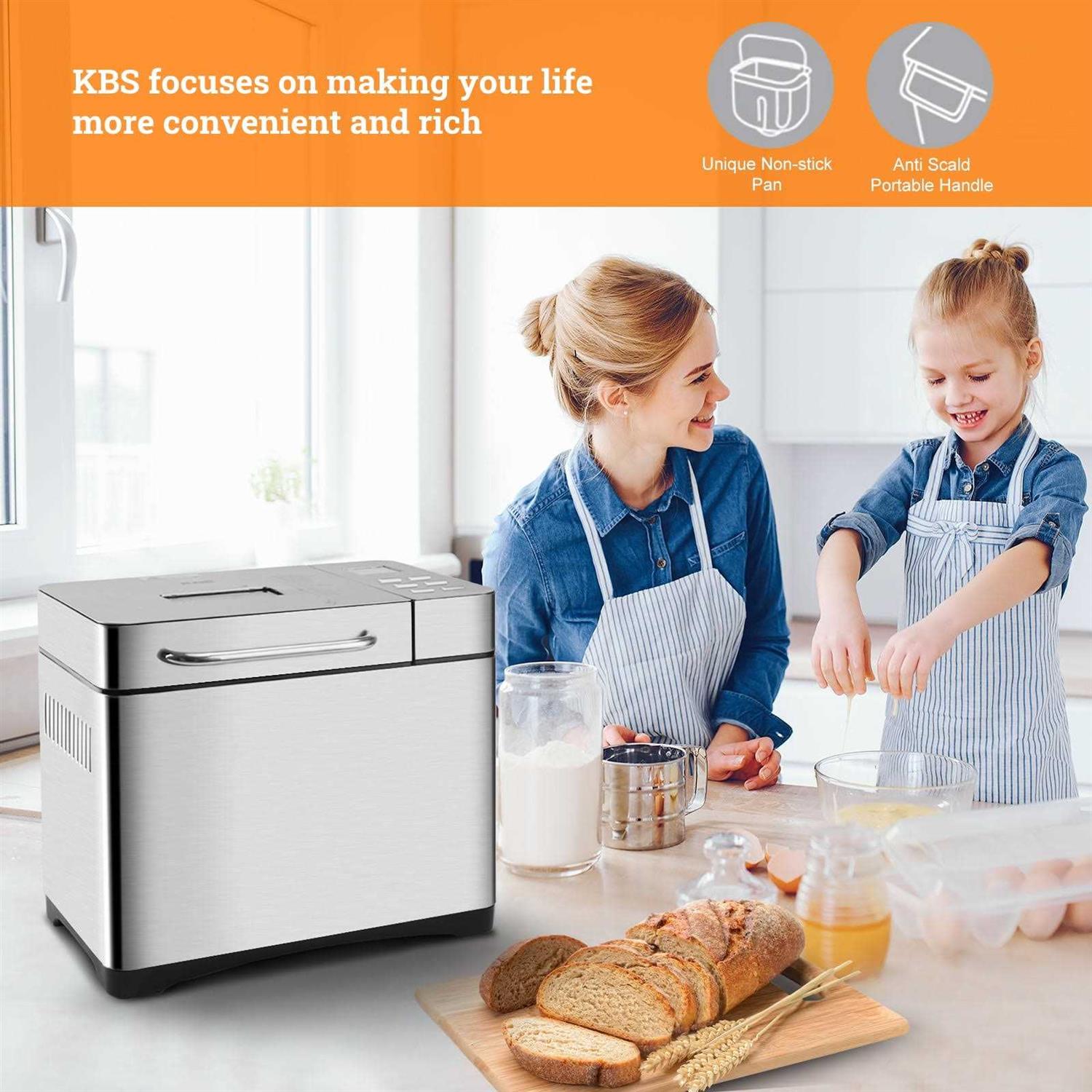 Kbs MBF-013 17-in-1 Bread Maker Machine Fully Automatic with 2LB Capacity 3 Loaf Sizes