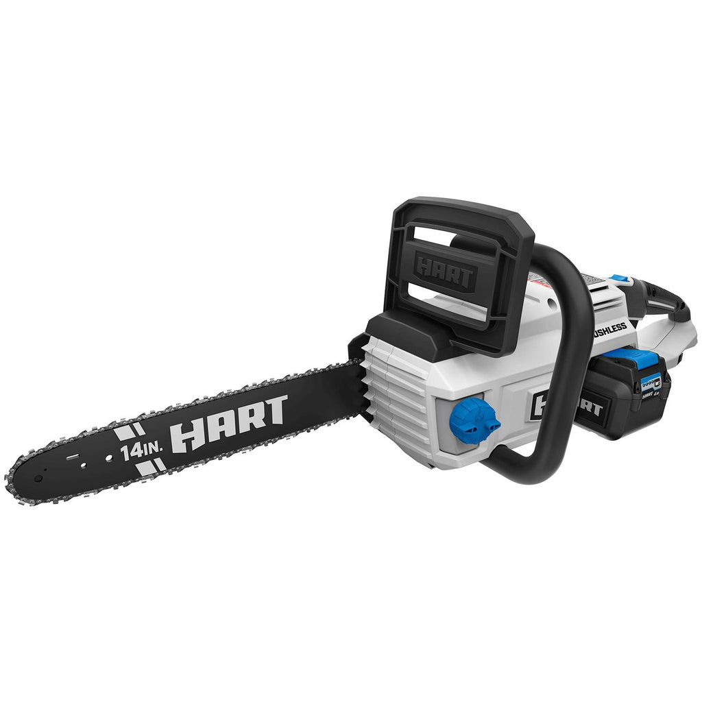HART 40-Volt Cordless Brushless 14-inch Chainsaw Kit 4.0Ah Lithium-Ion Battery