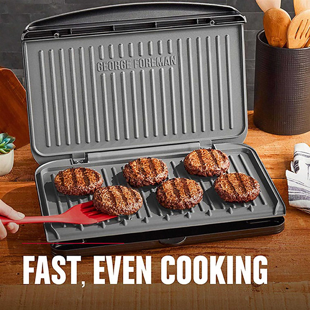 George Foreman 9-Serving Classic Plate Electric Indoor Grill and Panini Press