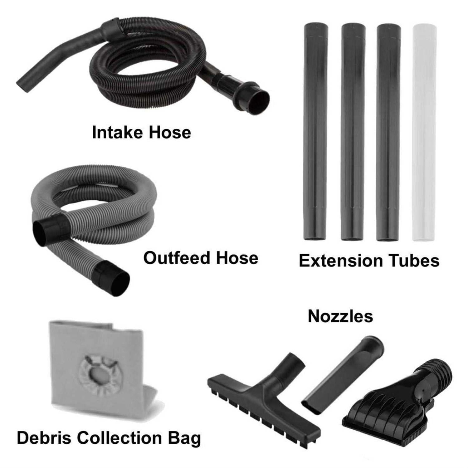 Half Off Ponds CleanSweep 1400 Pond Vacuum with a 13′ Intake Suction Hose, 4 Extension Tubes, 3 Vacuum Nozzles, a 6.5 Foot Output Hose, and a Debris