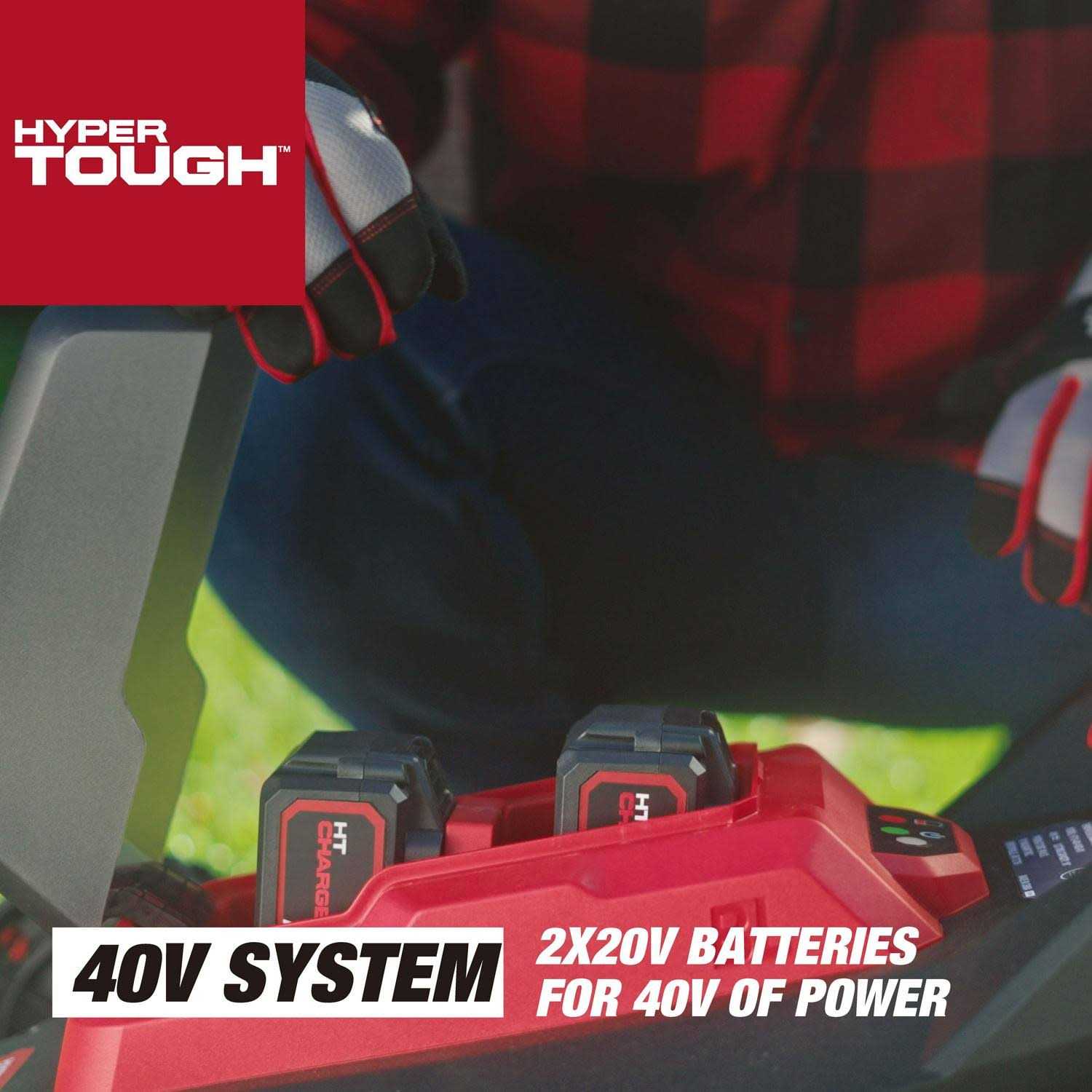Hyper Tough 40V 18-inch Battery Powered Brushless Push Mower Kit