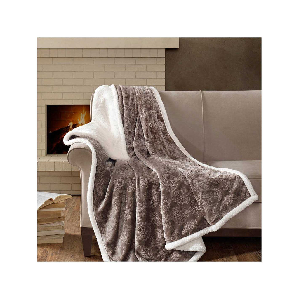 Madison Park Elma Oversized Textured Plush Throw