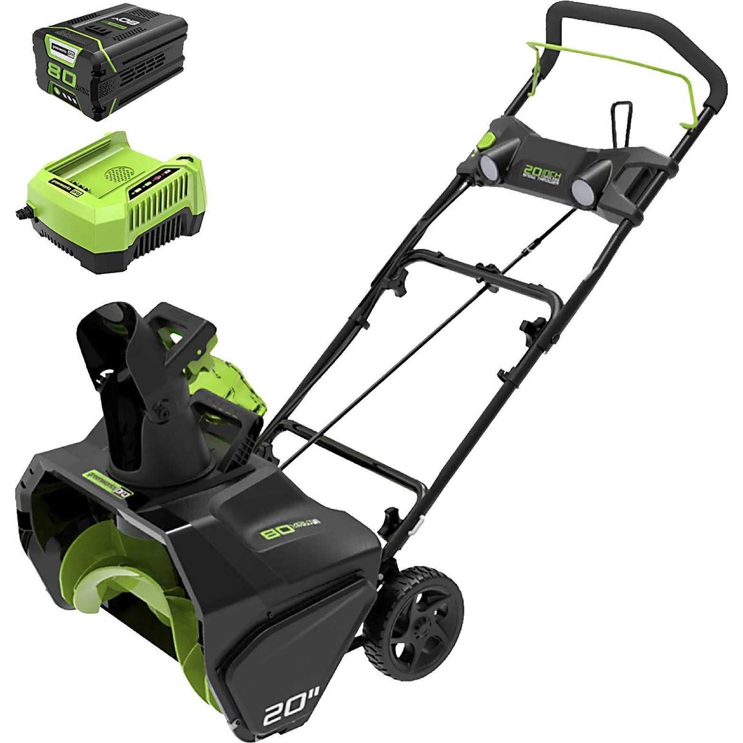 Greenworks 80V Cordless Brushless 20 Green Snow Blower