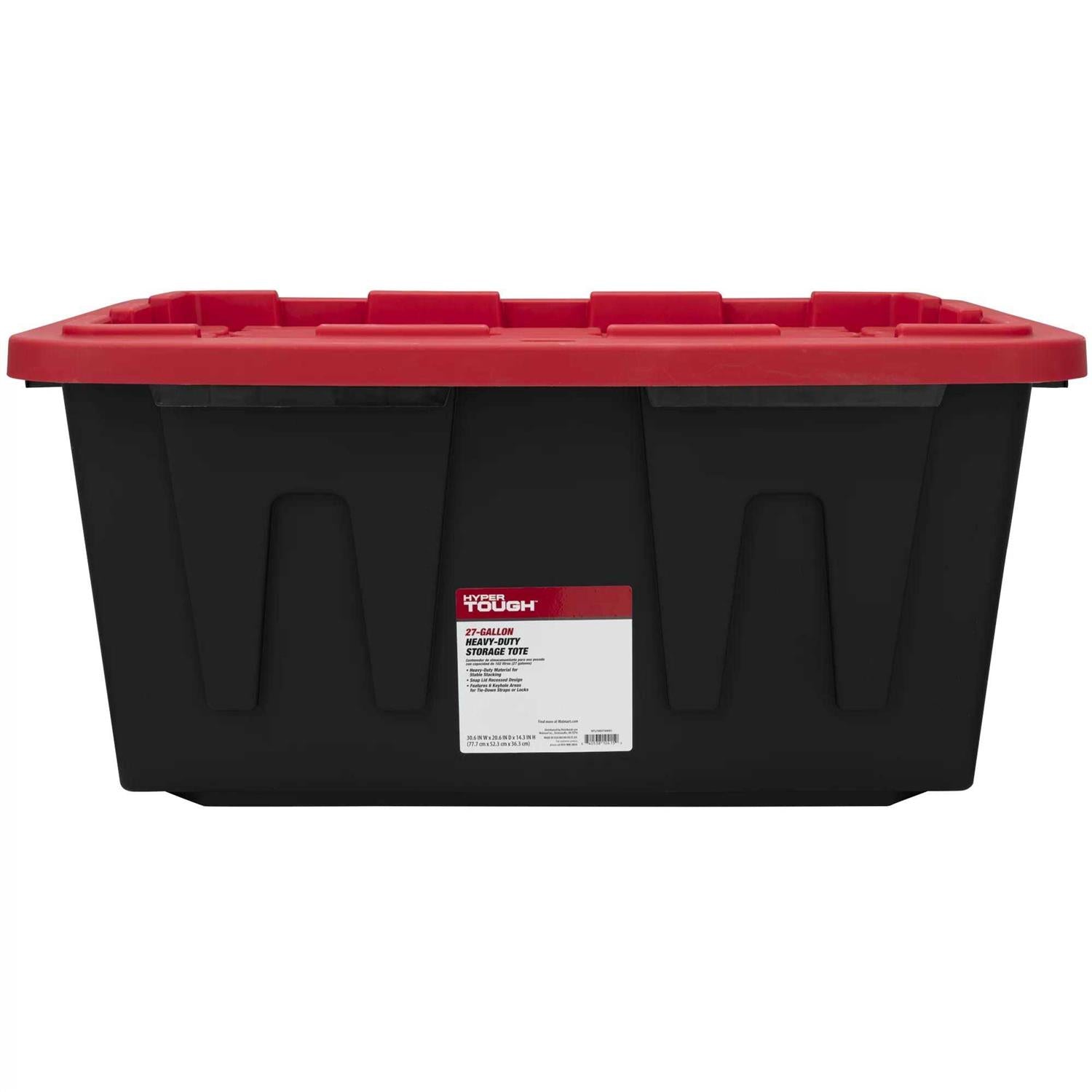 Hyper Tough 27 Gallon Stackable Snap Lid Plastic Storage Bin Container