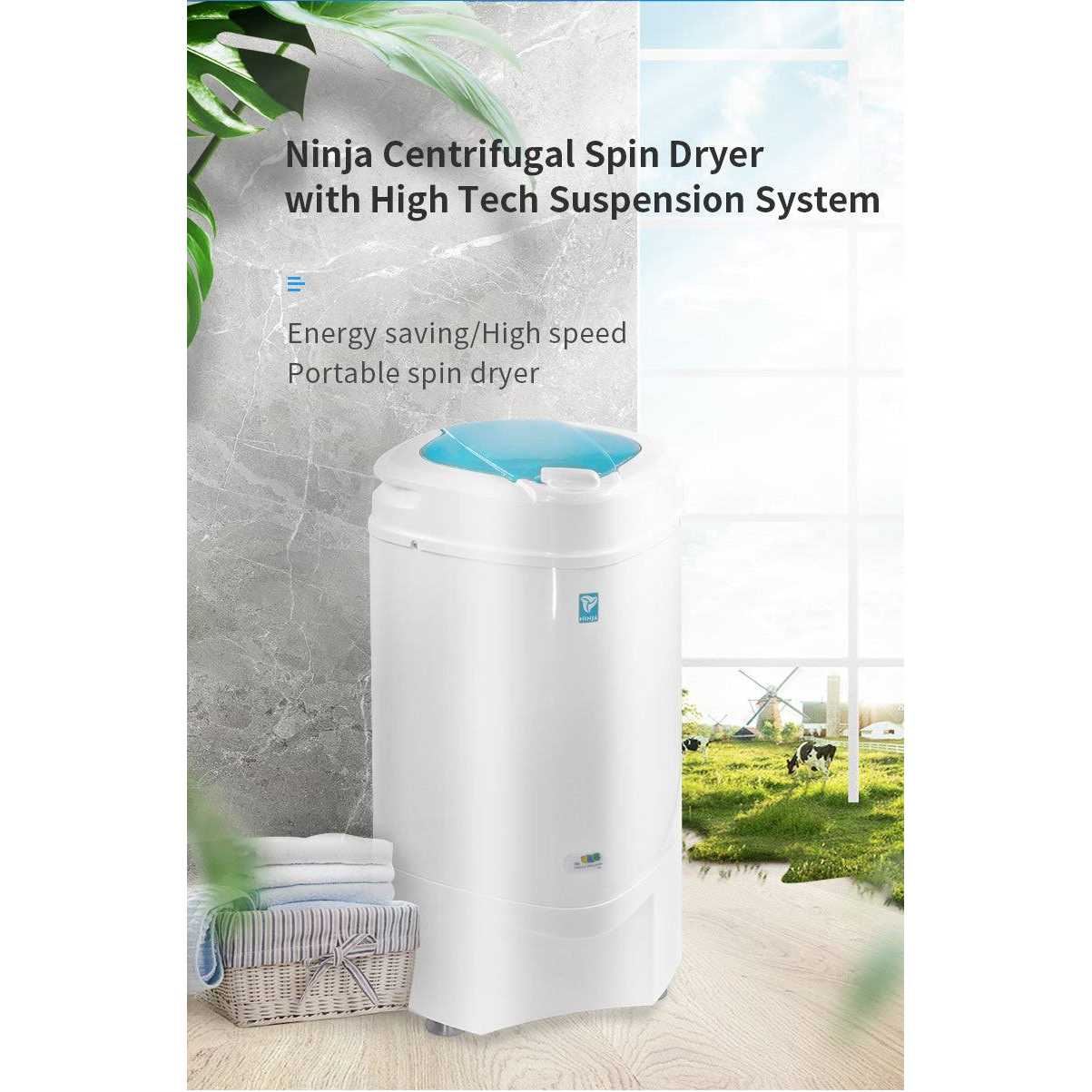 The Laundry Alternative Ninja Spin Dryer Portable Clothes Dryer Spin Dryer for Clothes
