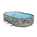 Coleman 20′ Power Steel Comfort Jet Oval 48 inch Deep Metal Frame Above Ground Pool