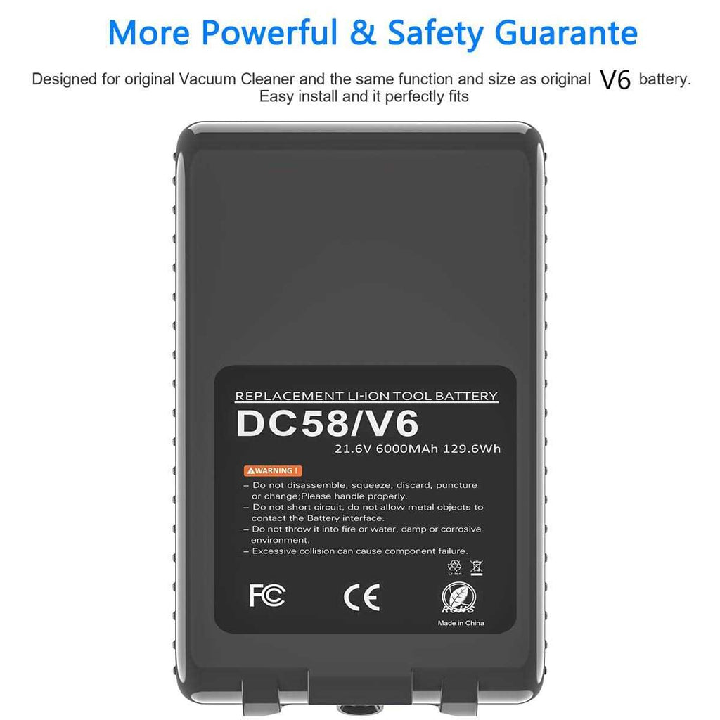 Upgraded 6000mAh V6 SV04 vtc4 Battery 967810 Replacement Battery for Dyson V6 Animal Absolute Motorhead Slim SV03 SV04 SV05 SV06 SV07 SV09 vtc4 DC58