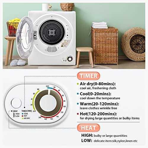 Euhomy 110V Portable Clothes Dryer 850W Compact Laundry Dryers 1.5 cu.ft Front Load Stainless Steel Electric Dryers Machine with Stainless Steel Tub