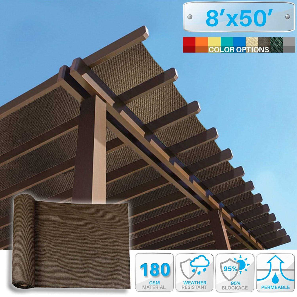 Patio Paradise 8 x 15 Sunblock Shade Cloth Roll Sun Shade Fabric 95% UV Resistant Mesh Netting Cover for Outdoor,Backyard