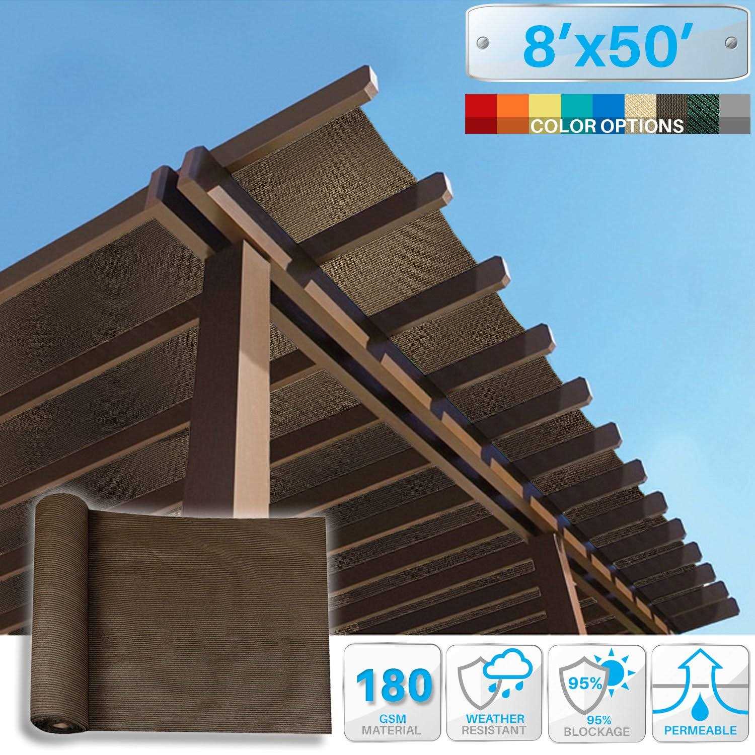 Patio Paradise 8 x 15 Sunblock Shade Cloth Roll Sun Shade Fabric 95% UV Resistant Mesh Netting Cover for Outdoor,Backyard