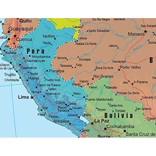 South America Wall Map GeoPolitical Edition by Swiftmaps