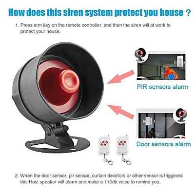Kerui Upgraded Standalone Home Office Shop Security Alarm System Kit,Wireless Loud Indoor/Outdoor Weatherproof Siren Horn with Remote Control and