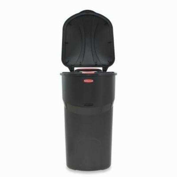 Rubbermaid Roughneck 45 gal. Black Wheeled Trash Can with Lid
