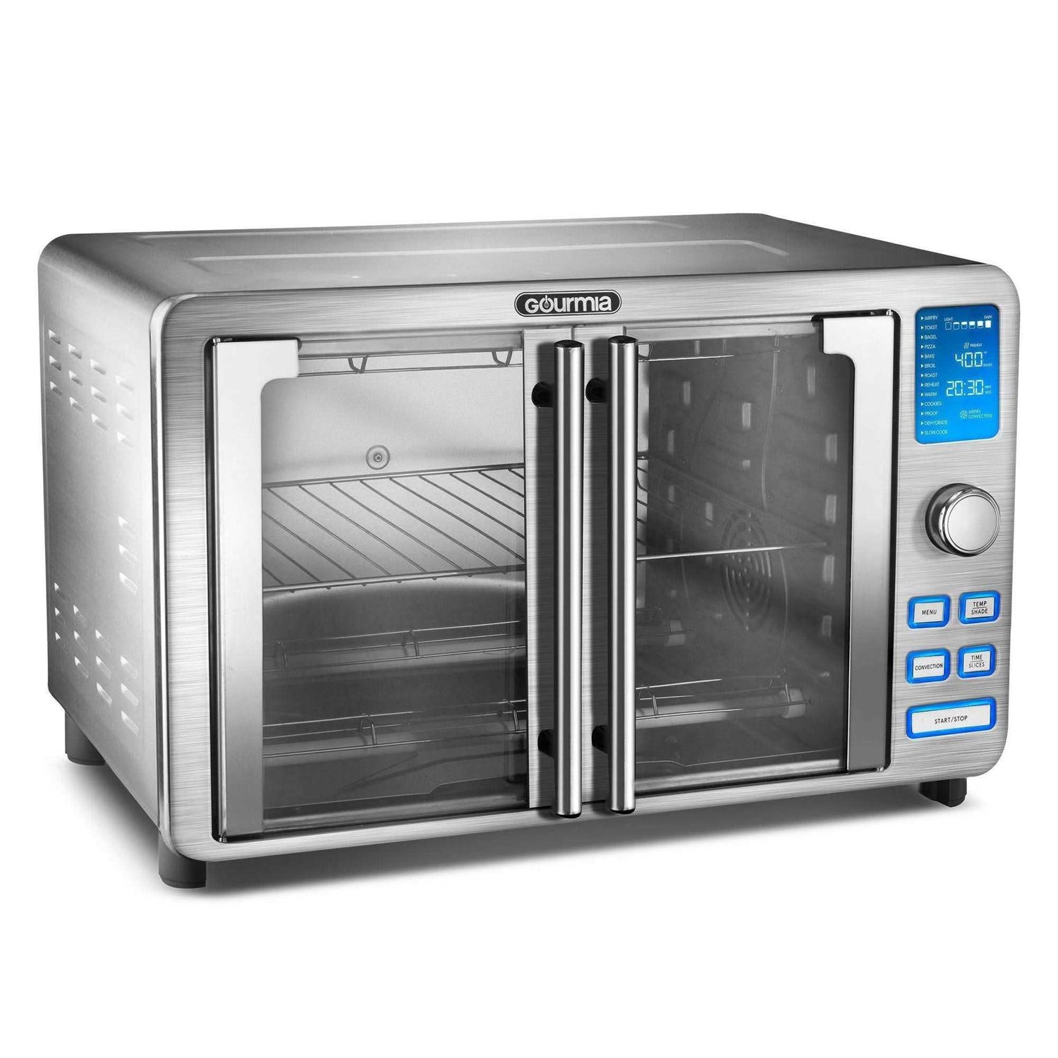 Gourmia 9-Slice Digital Air Fryer Oven with 14 One-Touch Cooking Functions and Auto French Doors