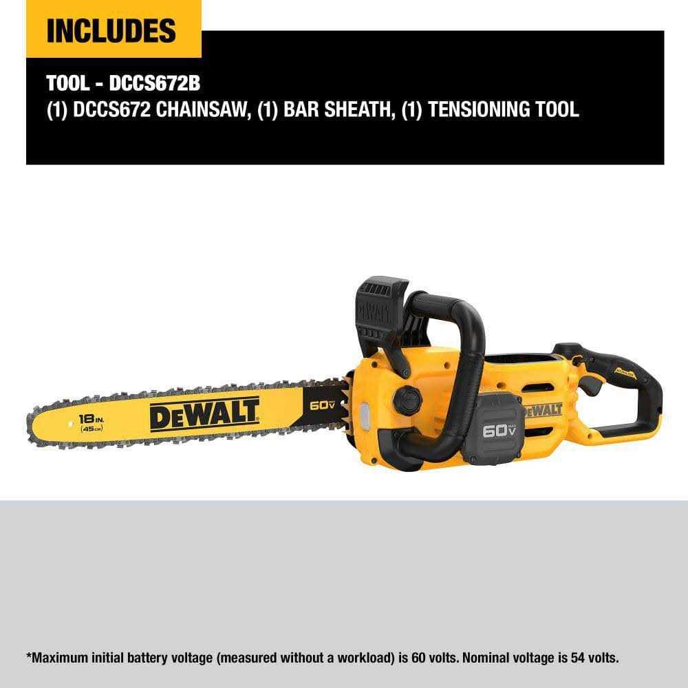 DeWalt 60V MAX Brushless Cordless 18 in. Chainsaw DCCS672B