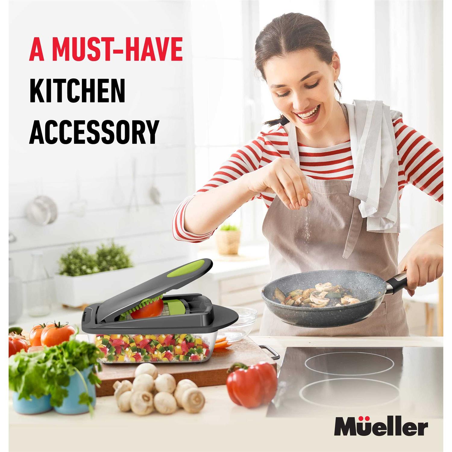 Mueller Austria Mueller Pro-series 10-in-1 8 Blade Vegetable Chopper