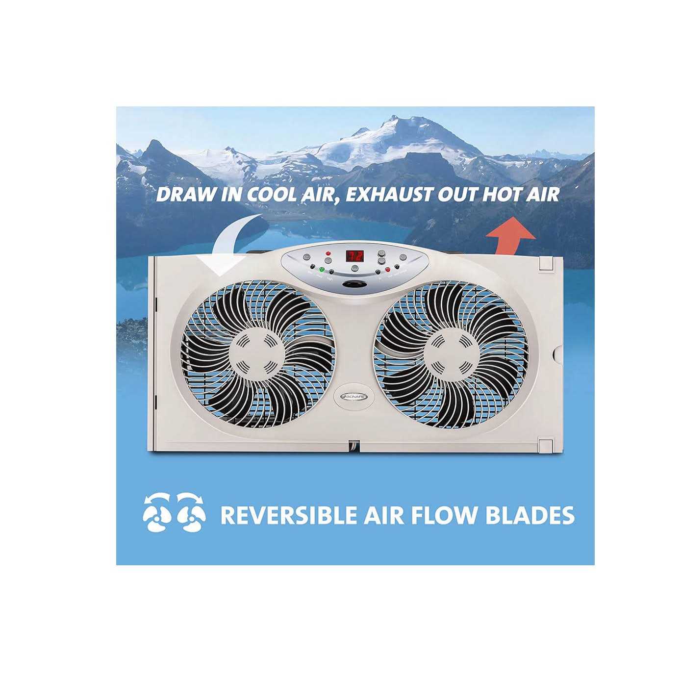 BIONAIRE Premium Digital 8.5 Twin Window Fan