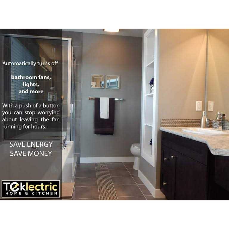 TEKLECTRIC Bathroom Fan Auto Shut Off Preset Countdown Wall Switch Timer