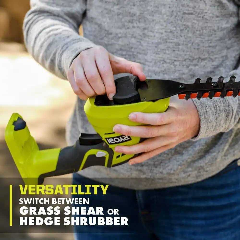 RYOBI ONE+ 18V Cordless Grass Shear and Shrubber Trimmer