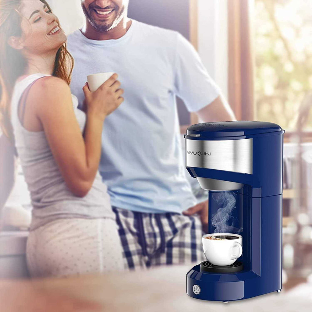Vimukun Single Serve Coffee Maker, Coffee Brewer for K-Cup Single Cup Capsule and Ground Coffee
