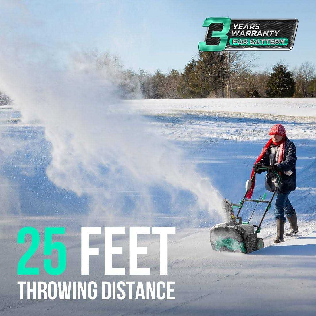 Litheli Cordless Snow Blower 2x20V 20 Inch Snow Thrower with Brushless Motor Electric Snow Remove Machine