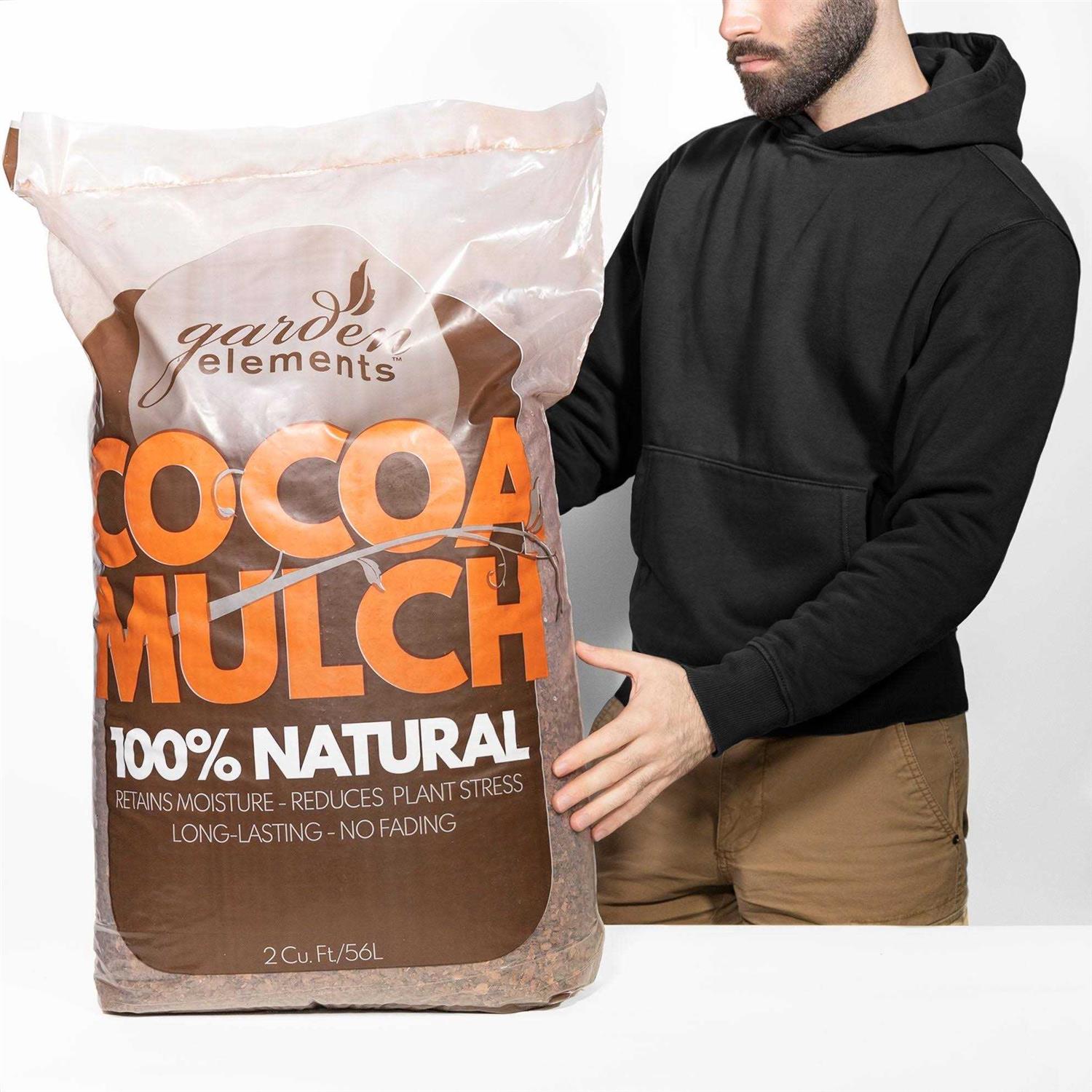 Garden Elements 100% Natural Cocoa Bean Shell Mulch for Gardens