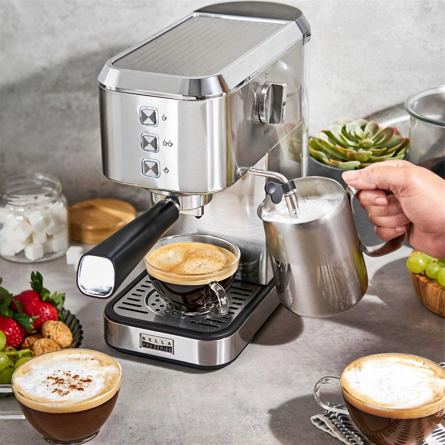 Bella Pro Series Slim Espresso Machine with 20 Bars of Pressure