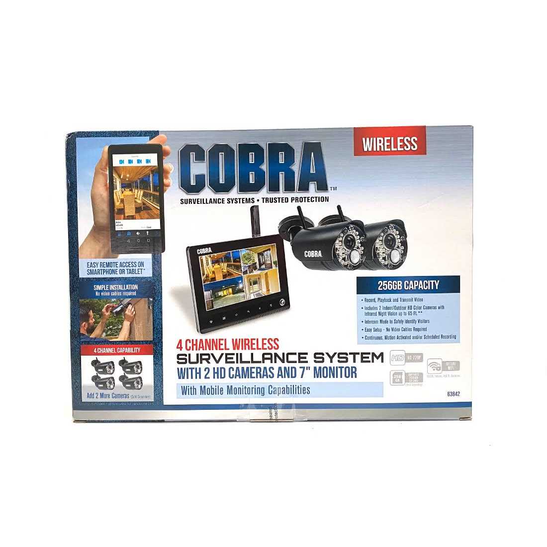 Cobra 4 Channel Wireless Surveillance System with 2 Cameras