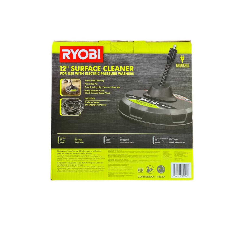 RYOBI 12 in. 2,300 PSI Electric Pressure Washers Surface Cleaner