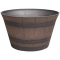 Southern Patio 15.5 In. x 9 In. Resin Kentucky Walnut Whiskey Barrel Planter