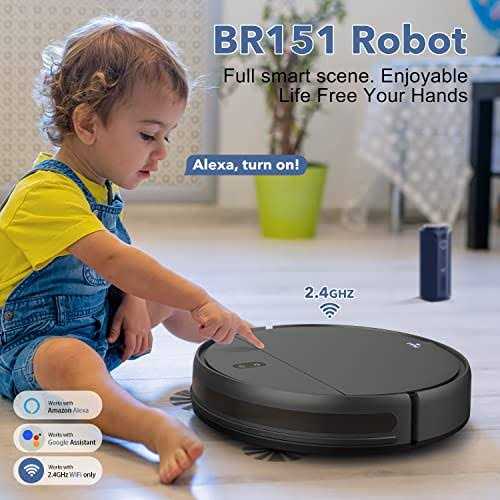 ZCWA Robot Vacuum and Mop Combo WiFi/App/Alexa 2 in 1 Mopping BR151 Black
