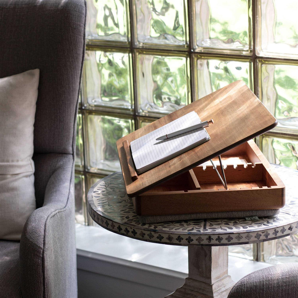 Rossie Home Acacia Wood Easel Lap Desk with Storage