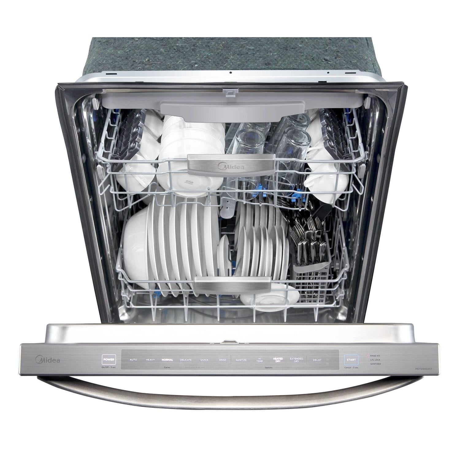 Midea 45 dBA Dishwasher with Extended Dry in Stainless Steel MDT24H3AST