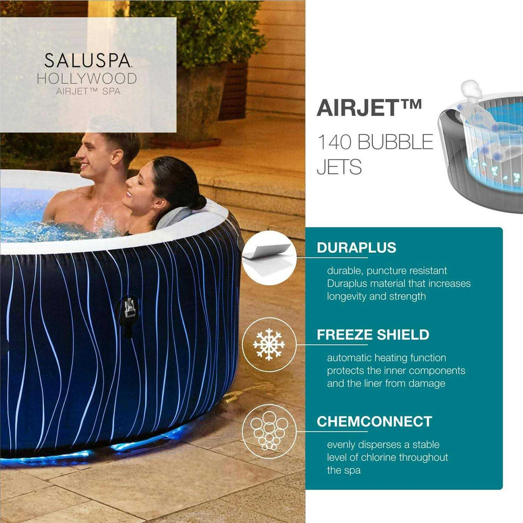 SaluSpa 77 x 26 Hollywood 240 Gal. Iatable Hot Tub with LED Lights