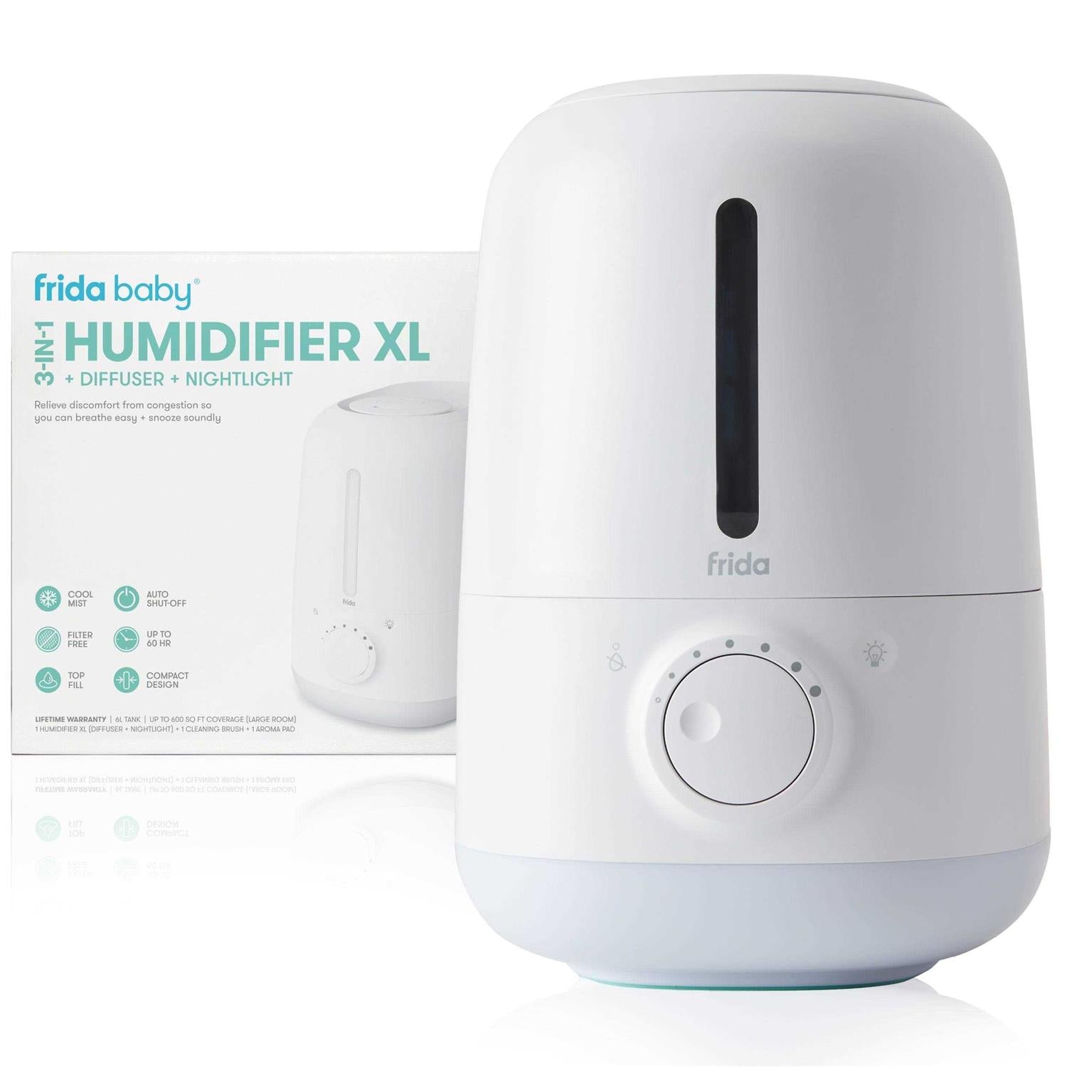 Frida Baby 3-in-1 Humidifier XL + Diffuser + Nightlight All-Day Operation for Large Rooms