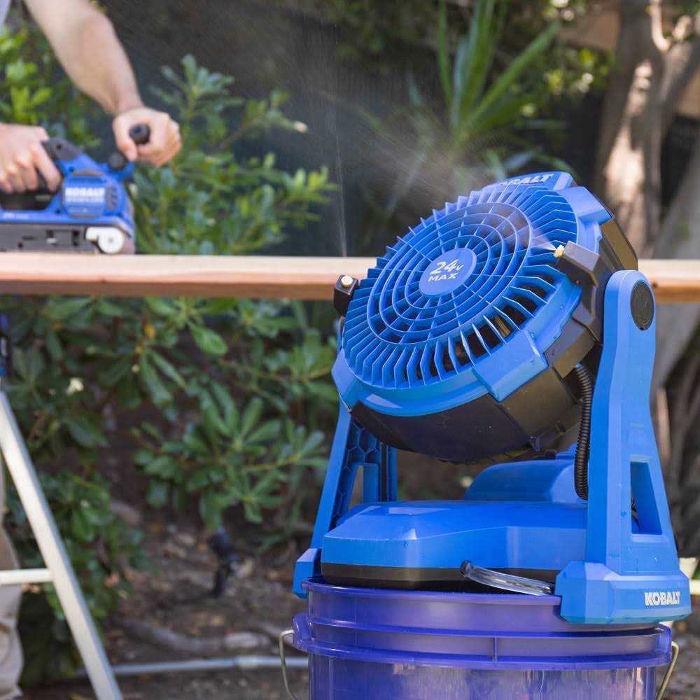 Kobalt 7-in 3-Speed Indoor or Outdoor Blue Misting Floor Fan