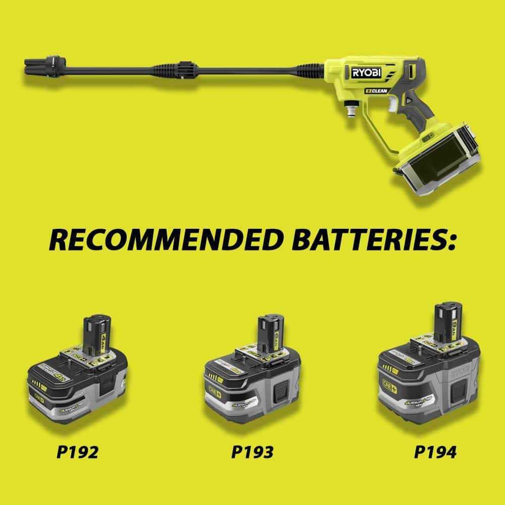 Ryobi RY120350 ONE+ 18V EZClean 320 PSI 0.8 GPM Cordless Cold Water Power Cleaner